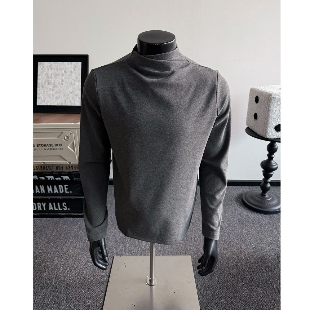 Herren Feines Stretch-Langarmshirt mit kurzem Stehkragen und schlanker Silhouette Echo Archiv