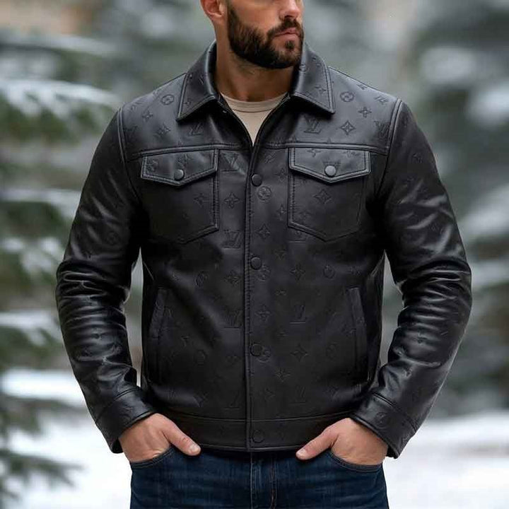 Herren Elegante Lederjacke Echo Archiv
