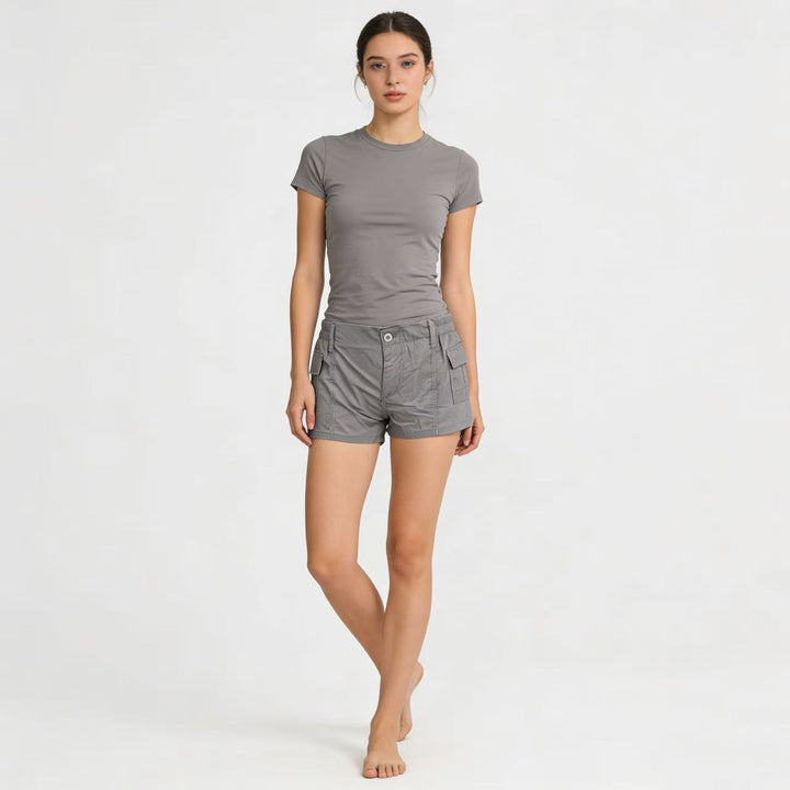 Damen Cargo-Shorts mit funktionalen Seitentaschen und elastischem Bund Echo Archiv