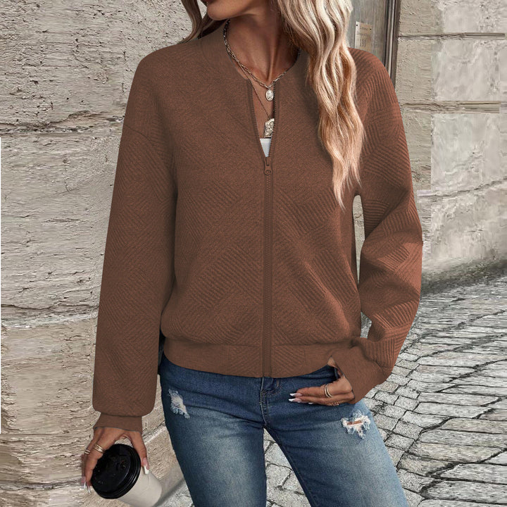 Damen elegante Bomberjacke mit strukturiertem Design Echoarchiv
