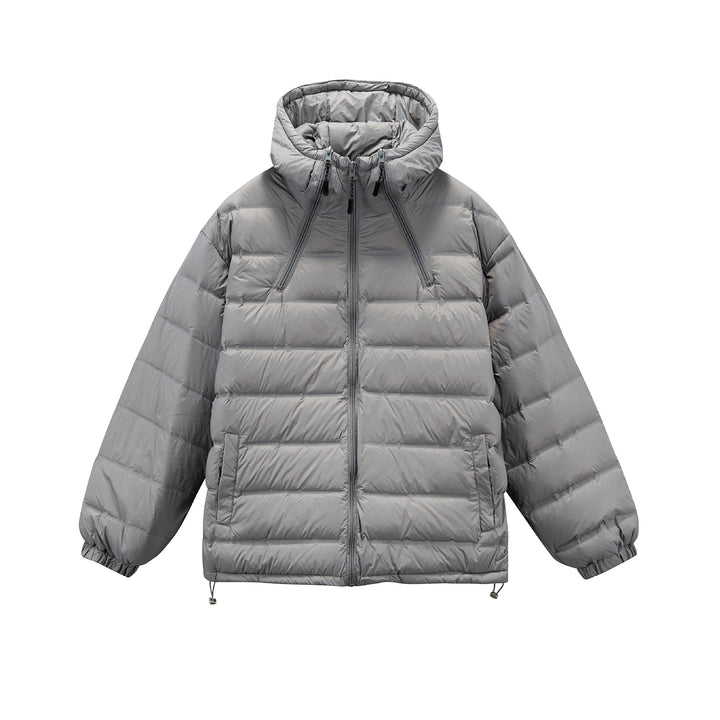 Herren Boxy-Pufferjacke mit hoher Stehkapuze, doppeltem Frontreißverschluss und Tunnelzug Echoarchiv