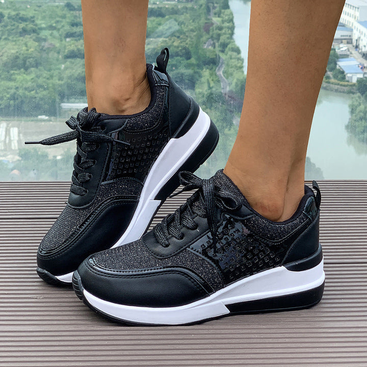 Damen modische Sneakers mit atmungsaktivem Obermaterial und eleganten Glitzerakzenten Echo Archiv
