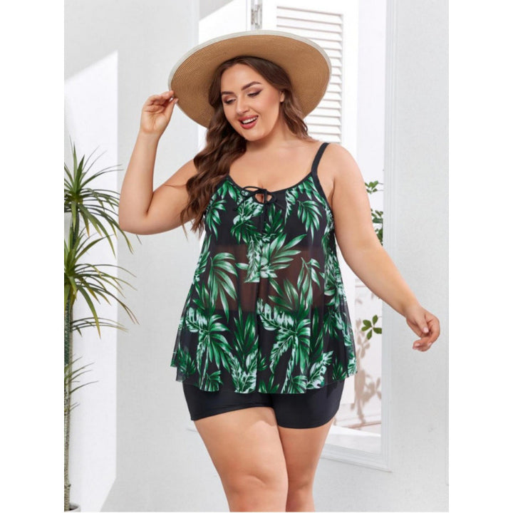 Damen Tankini-Set mit floralem Oberteil und figurbetonendem Unterteil Echo Archiv
