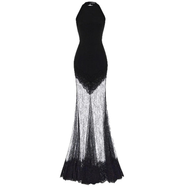Damen Bodenlanges Spitzenkleid im eleganten Schnitt Echo Archiv