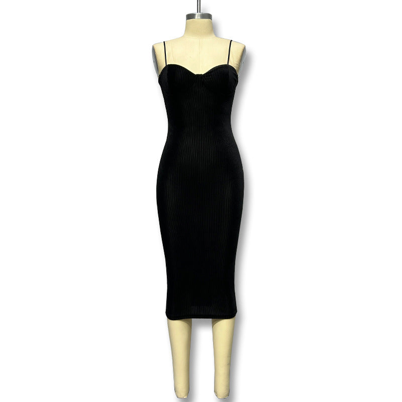 Damen Figurbetontes Midi-Kleid mit Trägern und Körbchen Echo Archiv