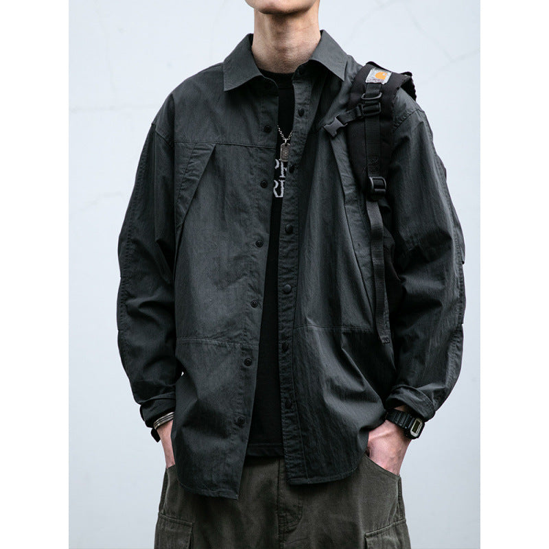 Herren Technisches Field-Overshirt im Utility-Look mit Druckknopfleiste und kastiger Passform Echoarchiv