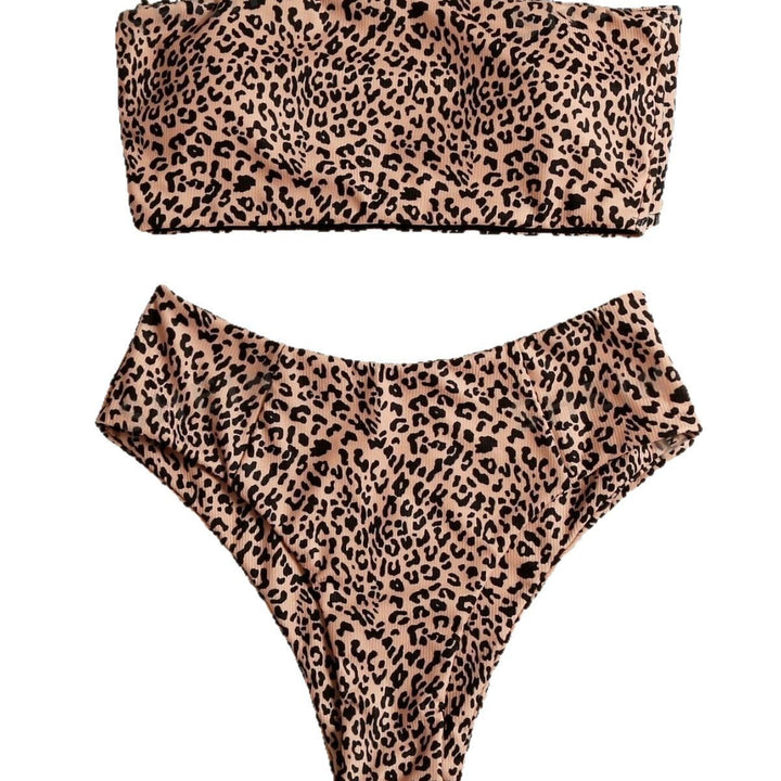 Damen Bandeau-Bikini-Set mit elegantem Leopardenmuster Echo Archiv