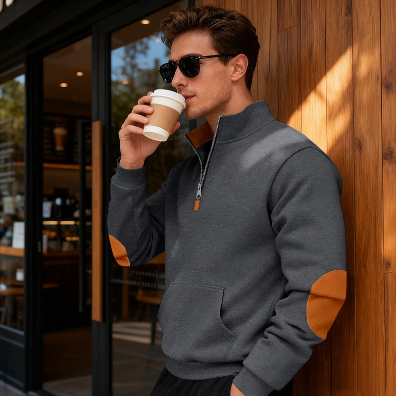 Herren modischer Kapuzenpullover mit Reißverschluss und praktischen Taschen Echoarchiv