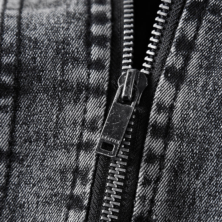 Herren Modische Denimjacke mit Stehkragen Echo Archiv