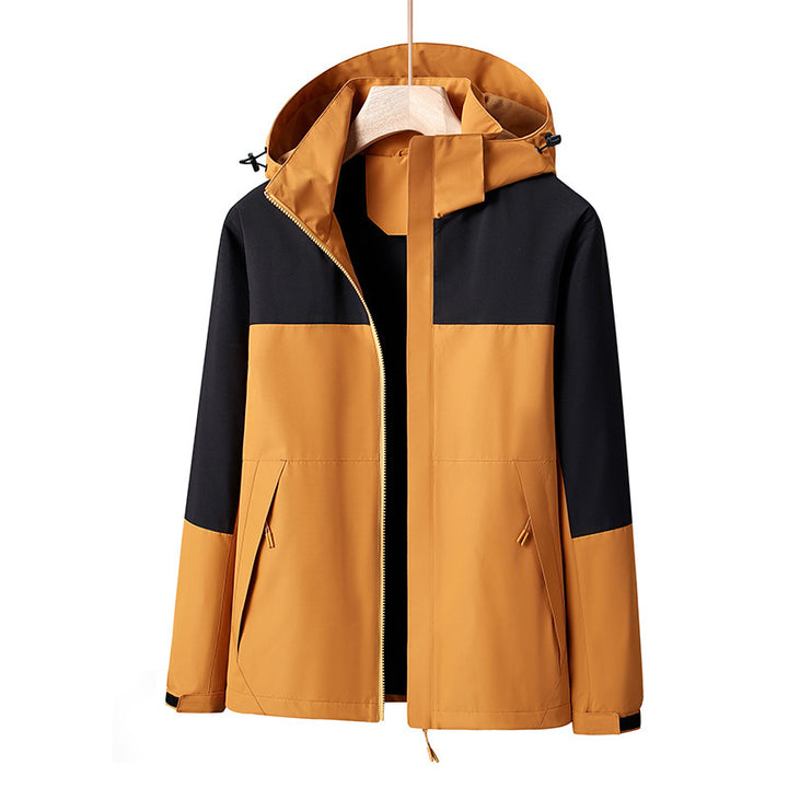 Herren Leichte winddichte Softshell-Regenjacke mit Kapuze und Kontrastbesatz Echo Archiv