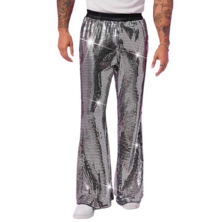 Herren Glitzernde Discohose mit weitem Bein und elastischem Bund Echoarchiv