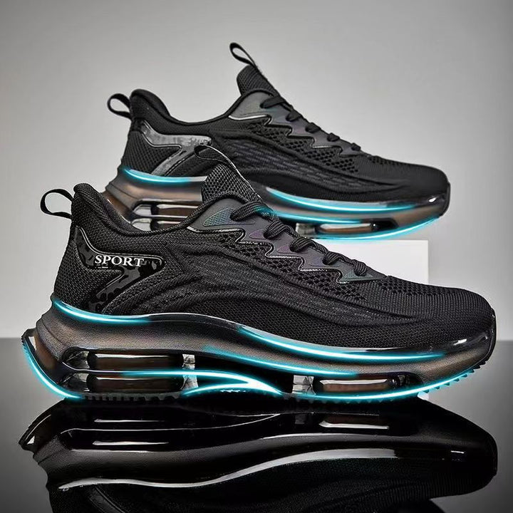 Unisex atmungsaktive Strick-Laufsneaker mit sichtbarer Luftkammer, verstärkter Ferse und rutschfester Profilsohle – Tavélo
