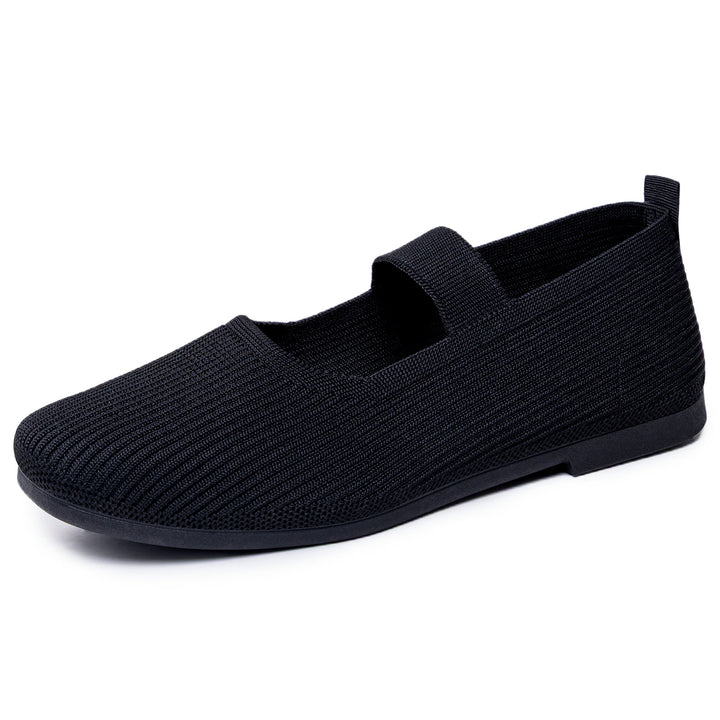 Damen nan gestrickter Mary-Jane-Slipper mit elastischem Riemen, nahtlosem Sockeneinstieg und dämpfender Komfortsohle Echo Archiv