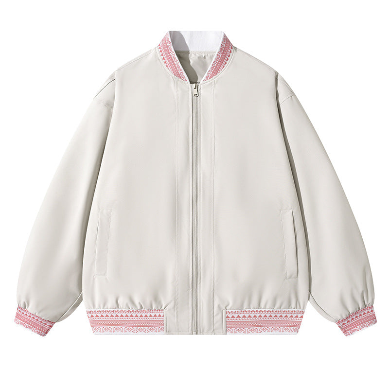 Damen Oversize Bomberjacke mit folklorischen Stickborden Echoarchiv