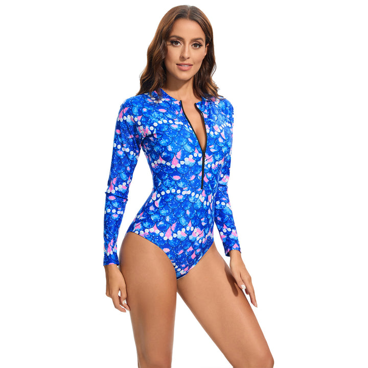 Damen Sportlicher Langarm-Badeanzug mit UV-Schutz Echo Archiv