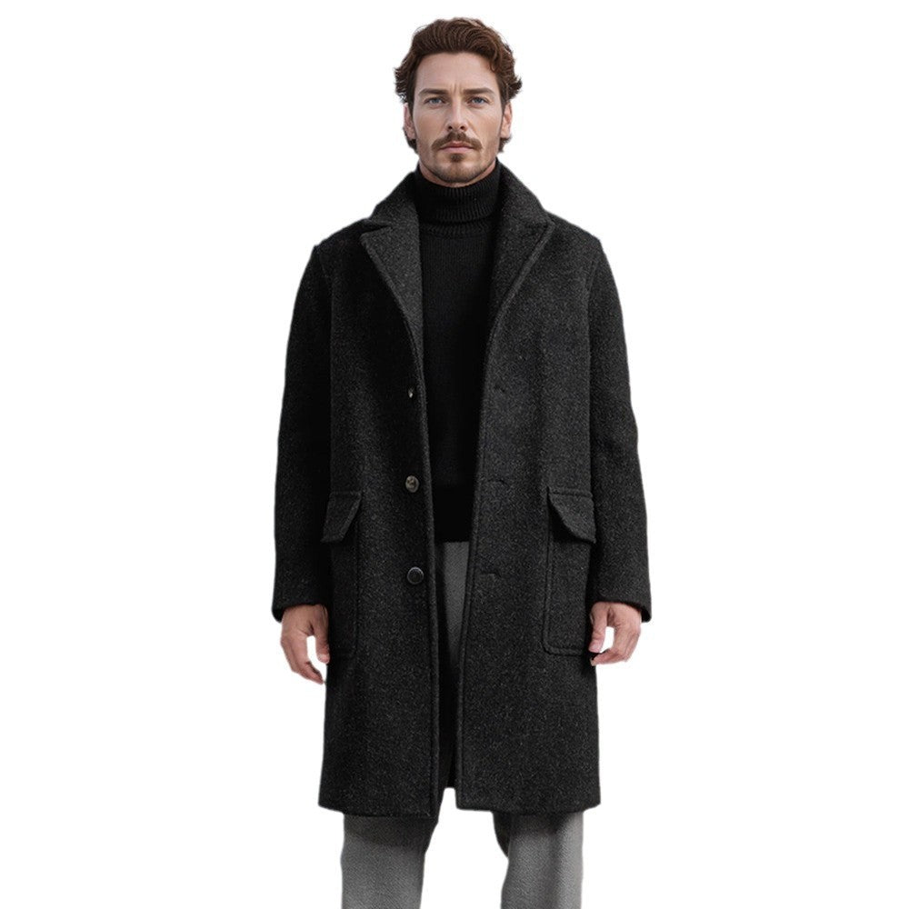 Herren klassischer Wollmantel mit luxuriösem Futter und elegantem Revers Echoarchiv
