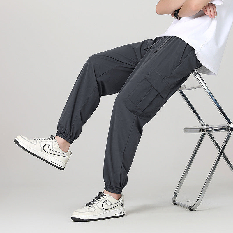 Herren Modische Cargo-Hose mit elastischem Bund und seitlichen Taschen Echo Archiv