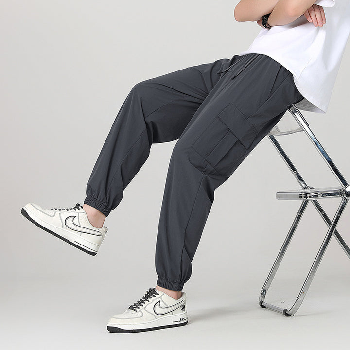 Herren Modische Cargo-Hose mit elastischem Bund und seitlichen Taschen Echo Archiv