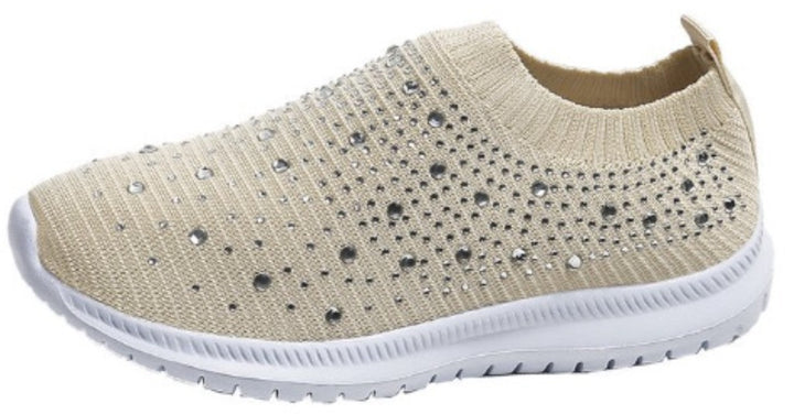 Damen Elastischer Slip-On Strick-Sneaker mit Strassbesatz Echo Archiv