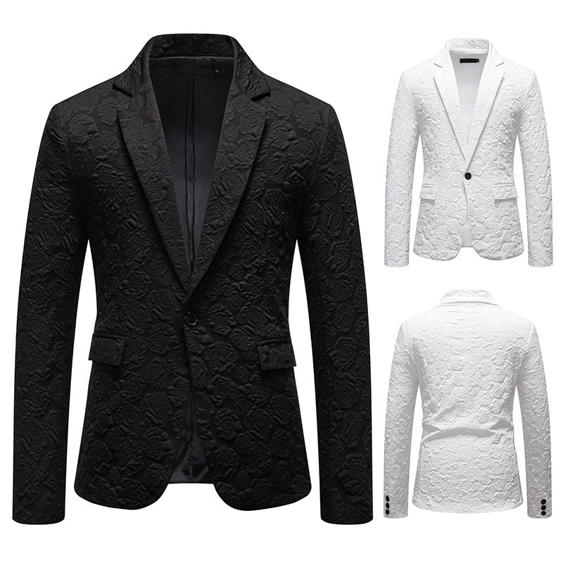 Herren nan strukturiertes Business-Sakko mit floraler Jacquardstruktur und Slim-Fit Echo Archiv