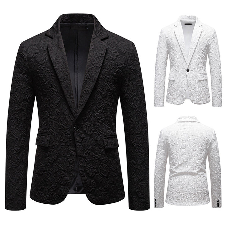 Herren nan strukturiertes Business-Sakko mit floraler Jacquardstruktur und Slim-Fit Echo Archiv