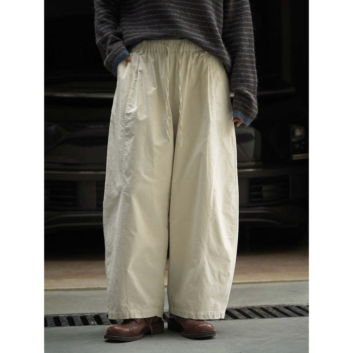 Damen Weite Culotte-Stil-Hose mit elastischem Tunnelzugbund aus Baumwollmix Echoarchiv