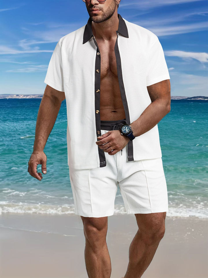Herren Freizeit Kurzarmhemd und Shorts Set Echoarchiv