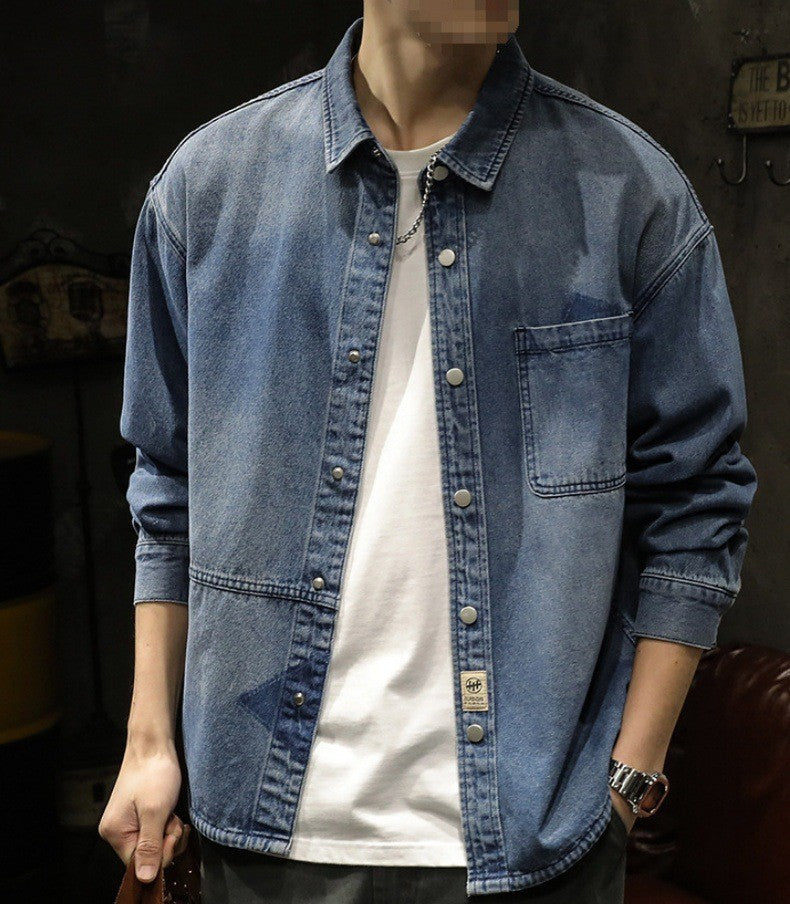 Herren Denim-Hemdjacke mit modernen Details Echo Archiv