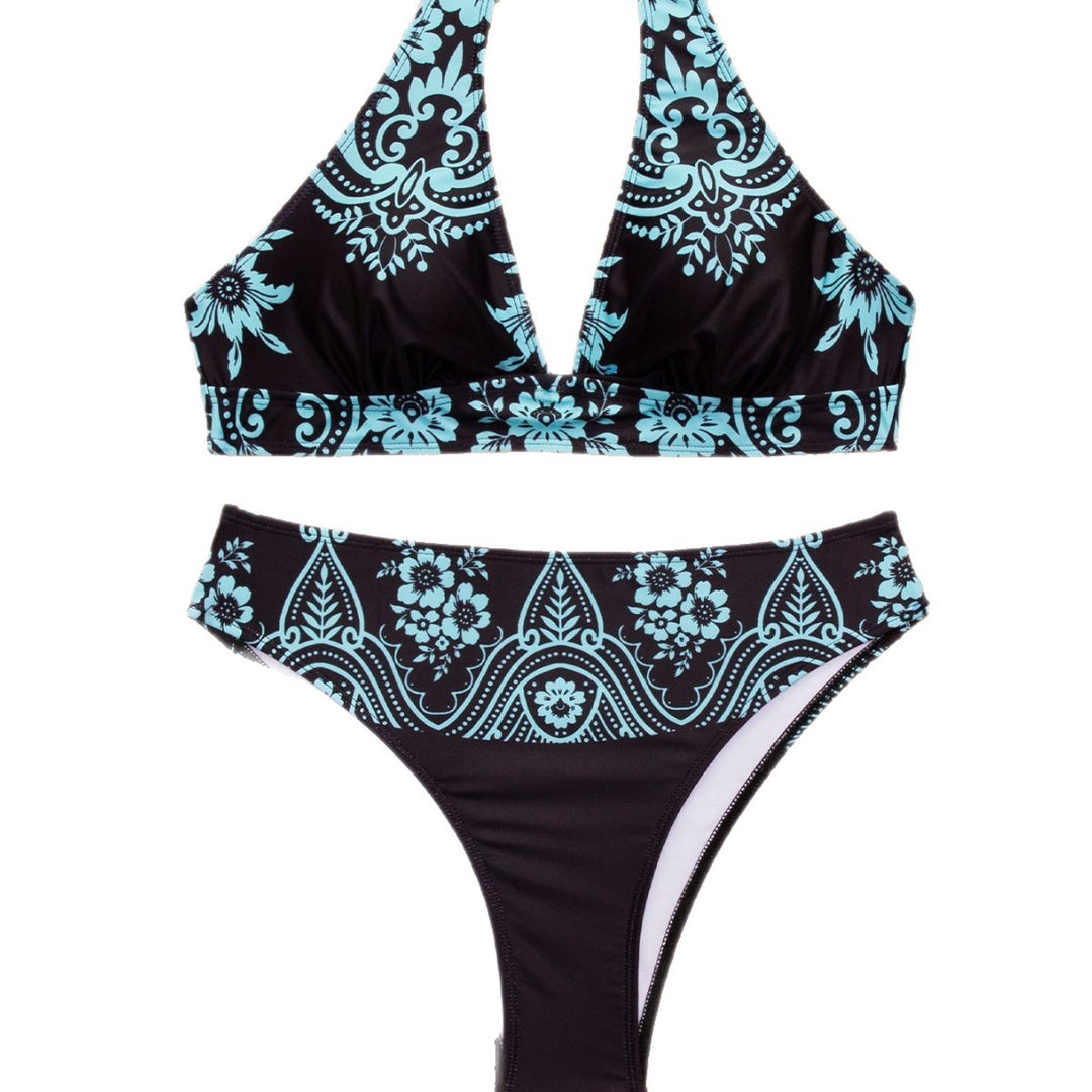 Damen Hochgeschnittener Bikini mit Blumenmuster Echo Archiv