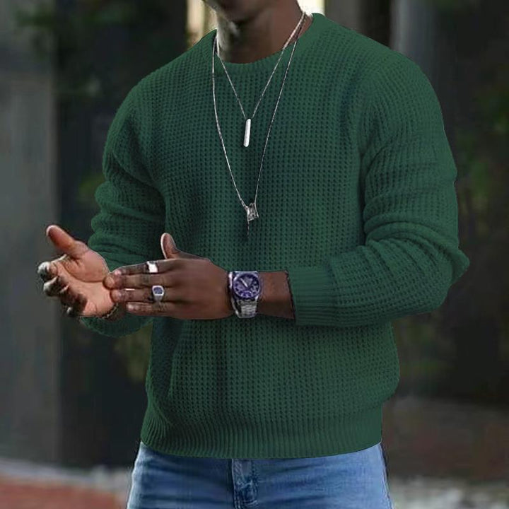 Herren strukturierter Strickpullover aus weichem Material Echoarchiv