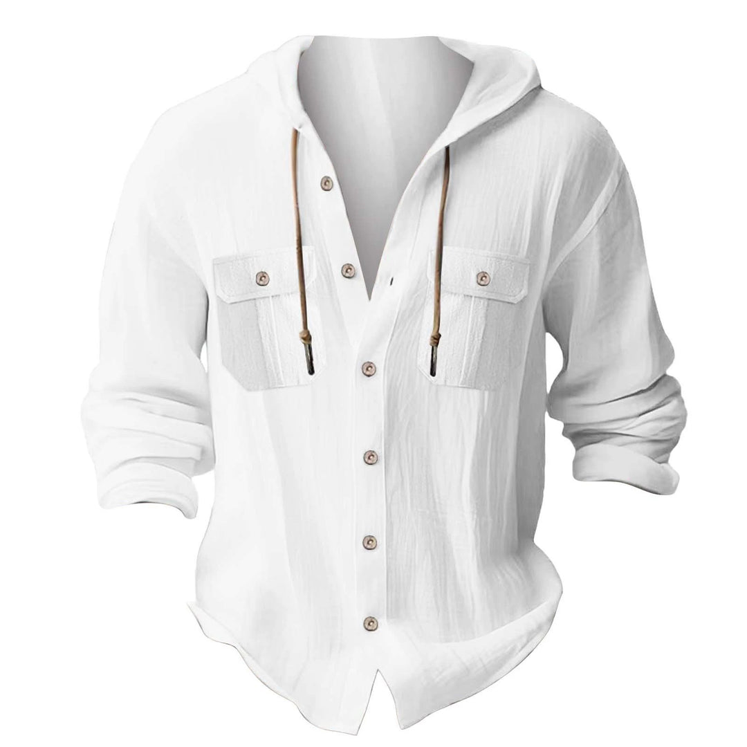Herren lässiges Kapuzenshirt mit Brusttaschen und innovativem Stoff Echoarchiv