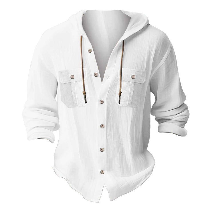 Herren lässiges Kapuzenshirt mit Brusttaschen und innovativem Stoff Echoarchiv