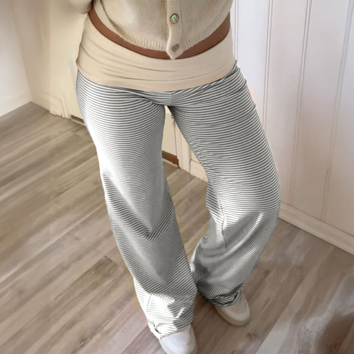 Damen nan weite Palazzo-Loungehose mit hohem Bund und elastischem Comfort-Stretch Echo Archiv