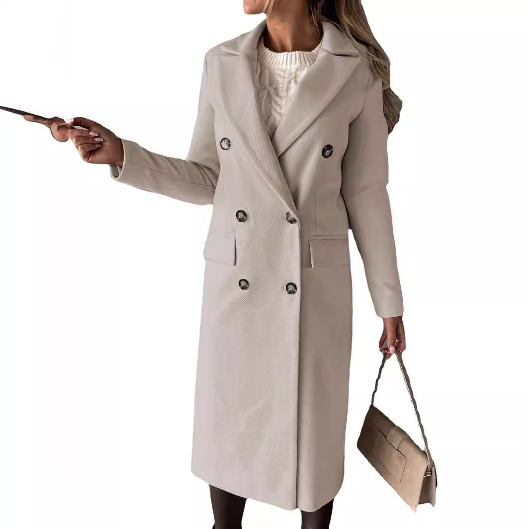 Damen Eleganter Doppelt-knopf Mantel Echo Archiv