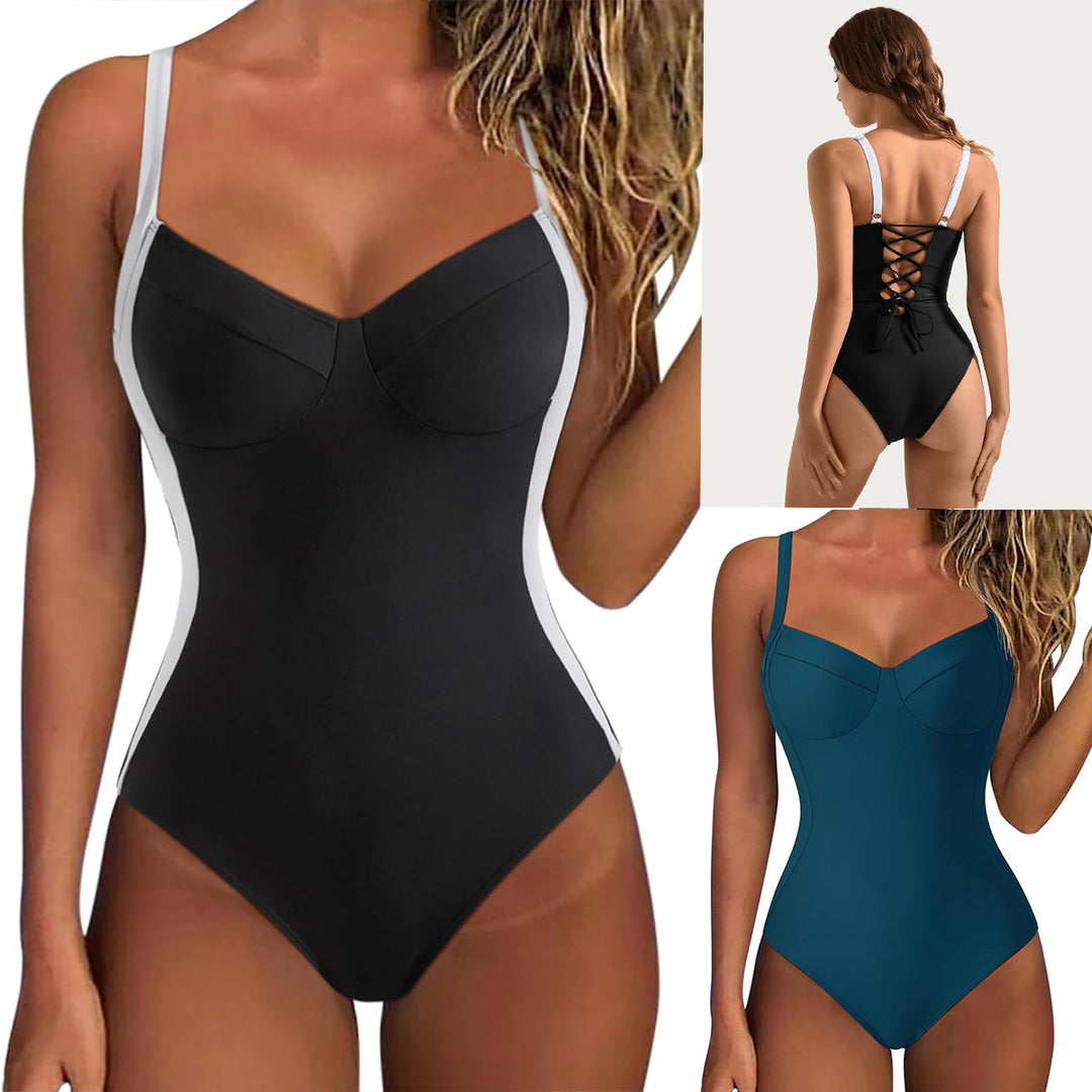 Damen Einteiliger Badeanzug mit elegantem Schnitt und verstellbaren Trägern Echo Archiv