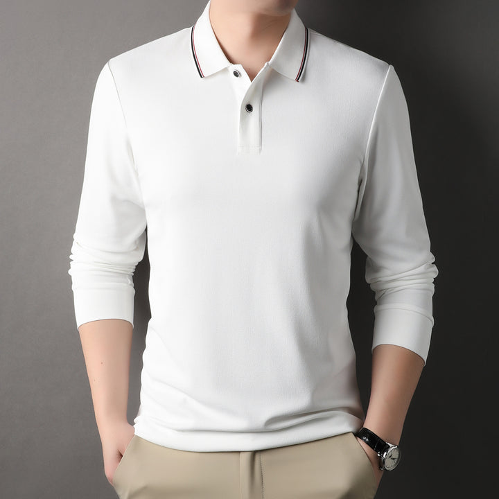 Herren elegantes Langarm-Polo mit modernem Kragen und stylischen Akzenten Echoarchiv