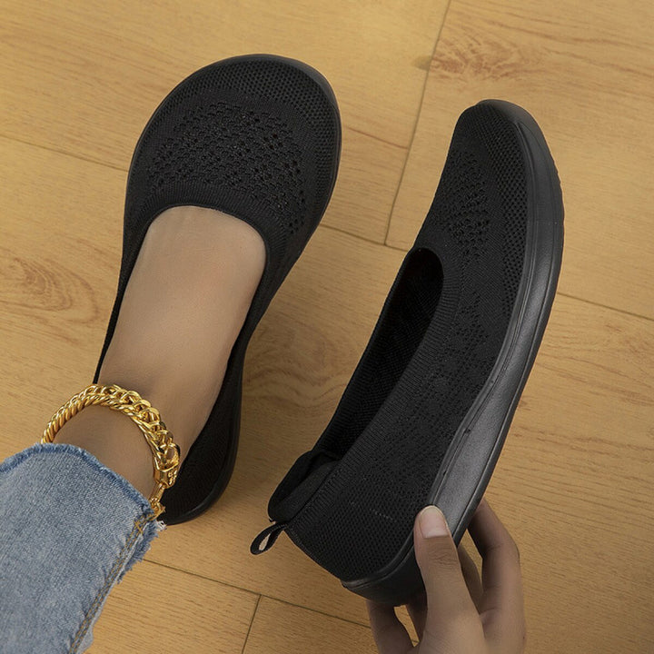 Damen Atmungsaktive Strick-Slipper mit ergonomischem Memory-Fußbett Echoarchiv