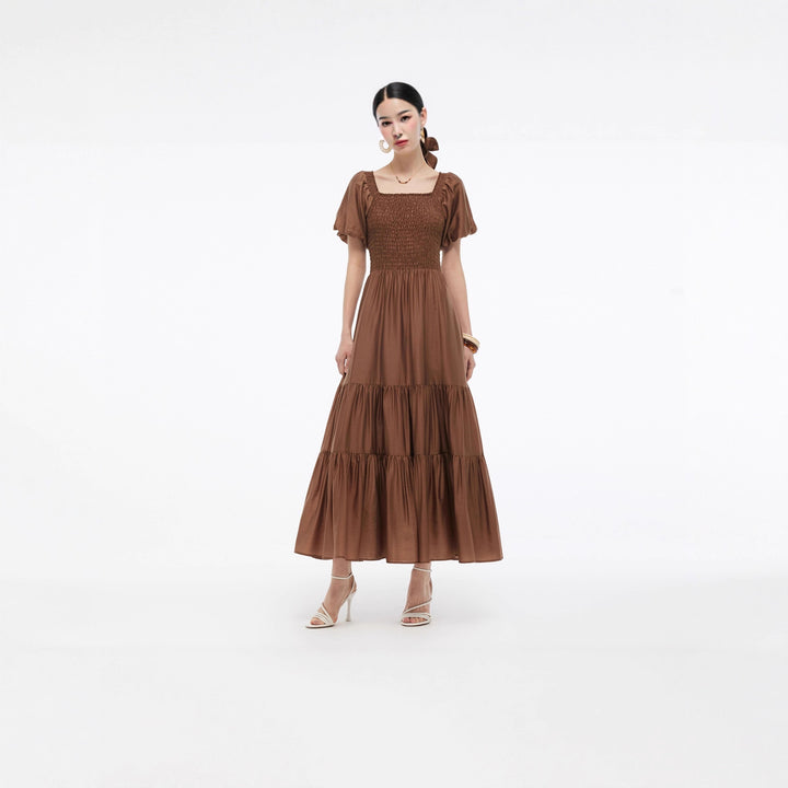Damen Maxikleid mit voluminösem Rock und Blumenmuster Echo Archiv