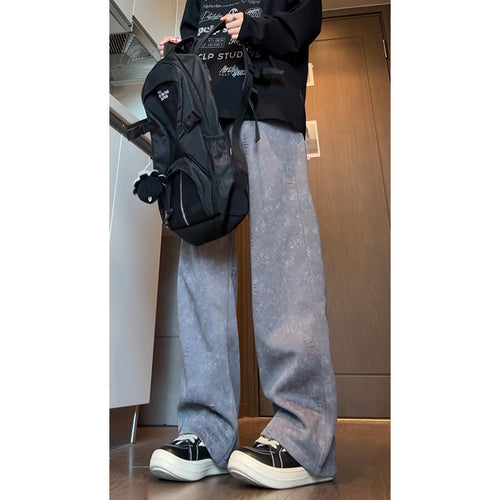 Herren Oversized Cordhose mit Distressed‑Details, weitem Bein und Tunnelzug Echo Archiv