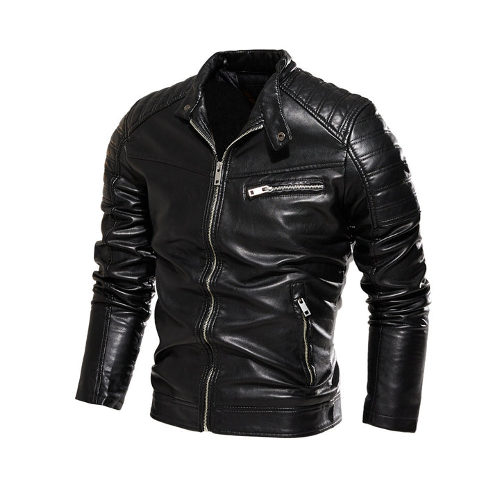 Herren Stylische Lederjacke mit Detailnähten Echo Archiv