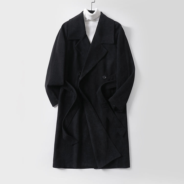 Damen Oversize-Mantel mit breitem Revers und Taillengürtel Echoarchiv