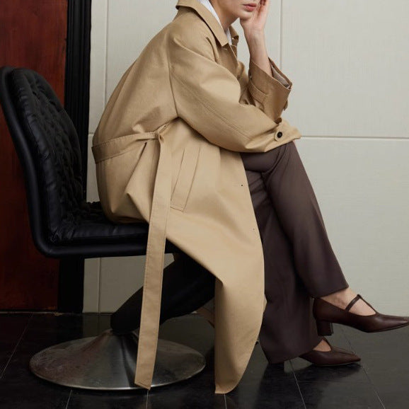 Damen elegante Trenchjacke mit Taillengürtel Echoarchiv