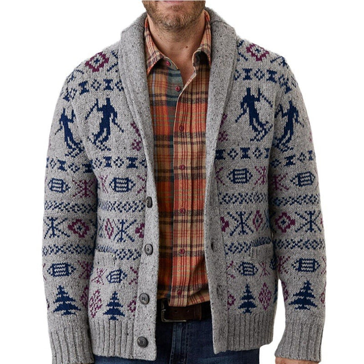 Herren Strickjacke mit traditionellem Muster und warmem Innenfutter Echoarchiv