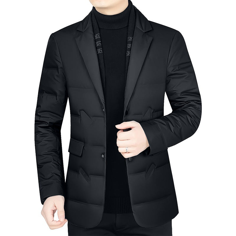 Herren Gepolstertes Business-Sakko mit gesteppter Optik und Notch-Revers – Tianoro