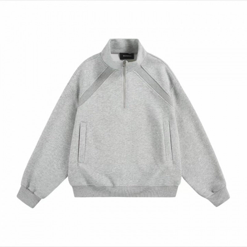 Unisex Halbzip-Sweatshirt mit Raglanärmeln, Eingrifftaschen und geripptem Saum Echoarchiv