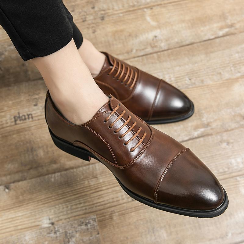 Herren elegante Oxford-Halbschuhe mit Cap-Toe, gepolstertem Komfortfußbett und rutschfester PR-Laufsohle Echo Archiv
