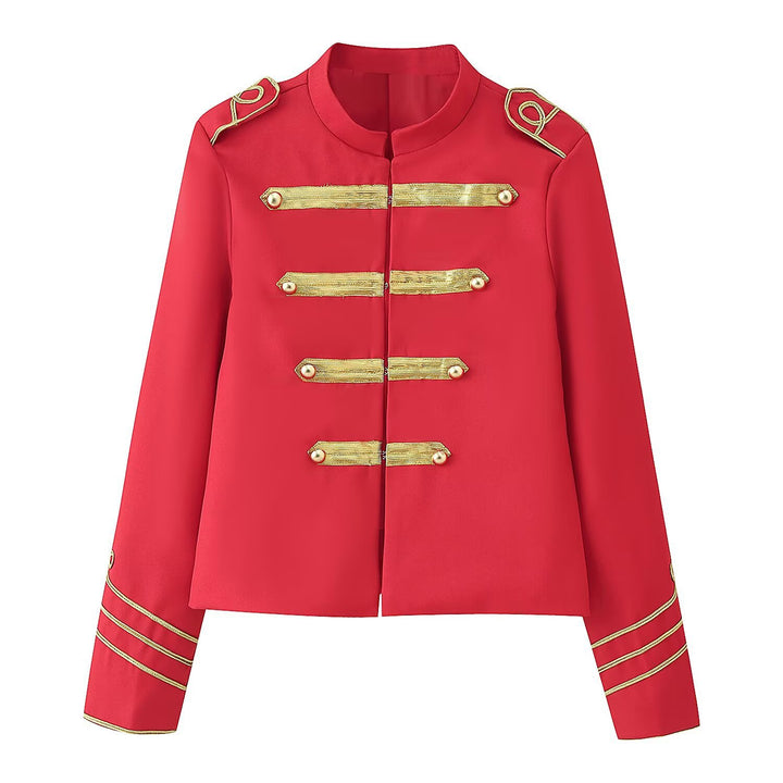 Damen Kurzblazer im Militärstil mit goldener Galonapplikation Echoarchiv