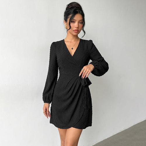 Damen Wickelkleid mit Puffärmeln Echo Archiv