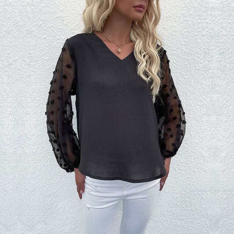 Damen Elegantem Oberteil mit Puffärmeln Echo Archiv