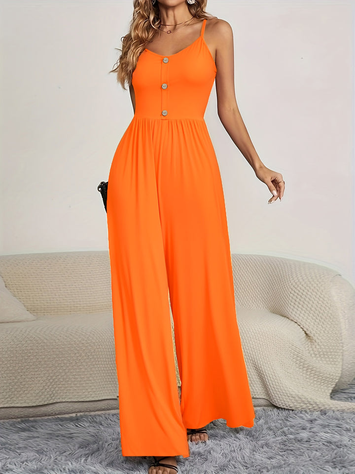 Damen Jumpsuit mit knöpfbarem Oberteil und weitem Bein Echo Archiv